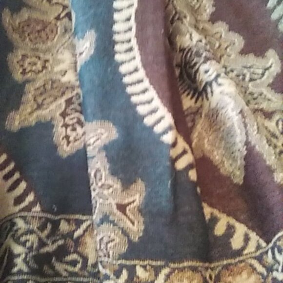 Pashmina Silk Scarf Wrap Forest Green Rich Brown 28" x 68" Elegant New  PS2. - Picture 4 of 5